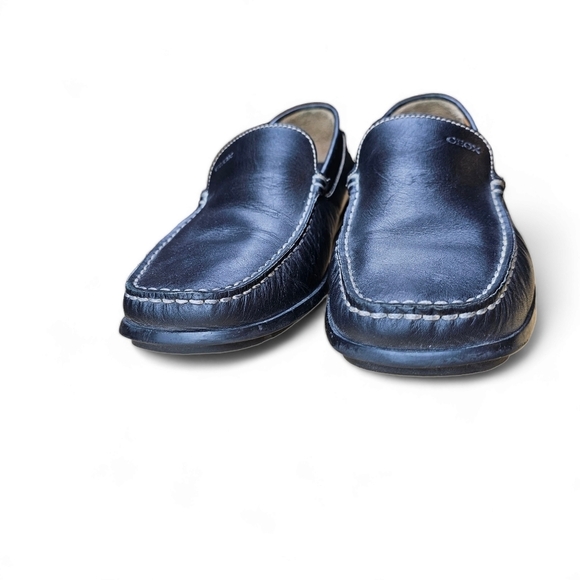 New GEOX Respira Men's Black Leather Slip-on Driving Loafer Size EU44 /US11 - Picture 7 of 12